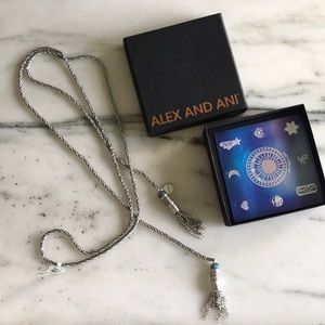 Alex and Ani silver wrap tassel necklace